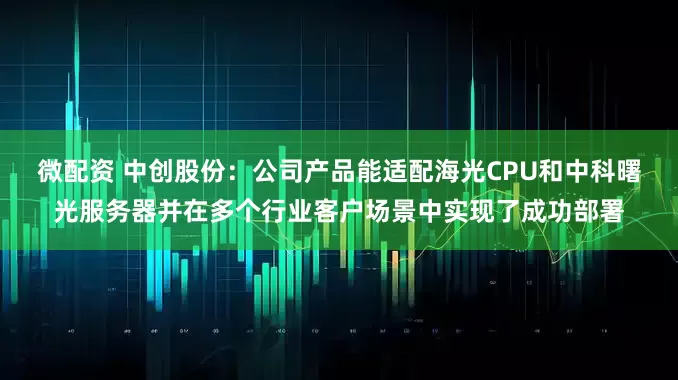 微配资 中创股份：公司产品能适配海光CPU和中科曙光服务器并在多个行业客户场景中实现了成功部署